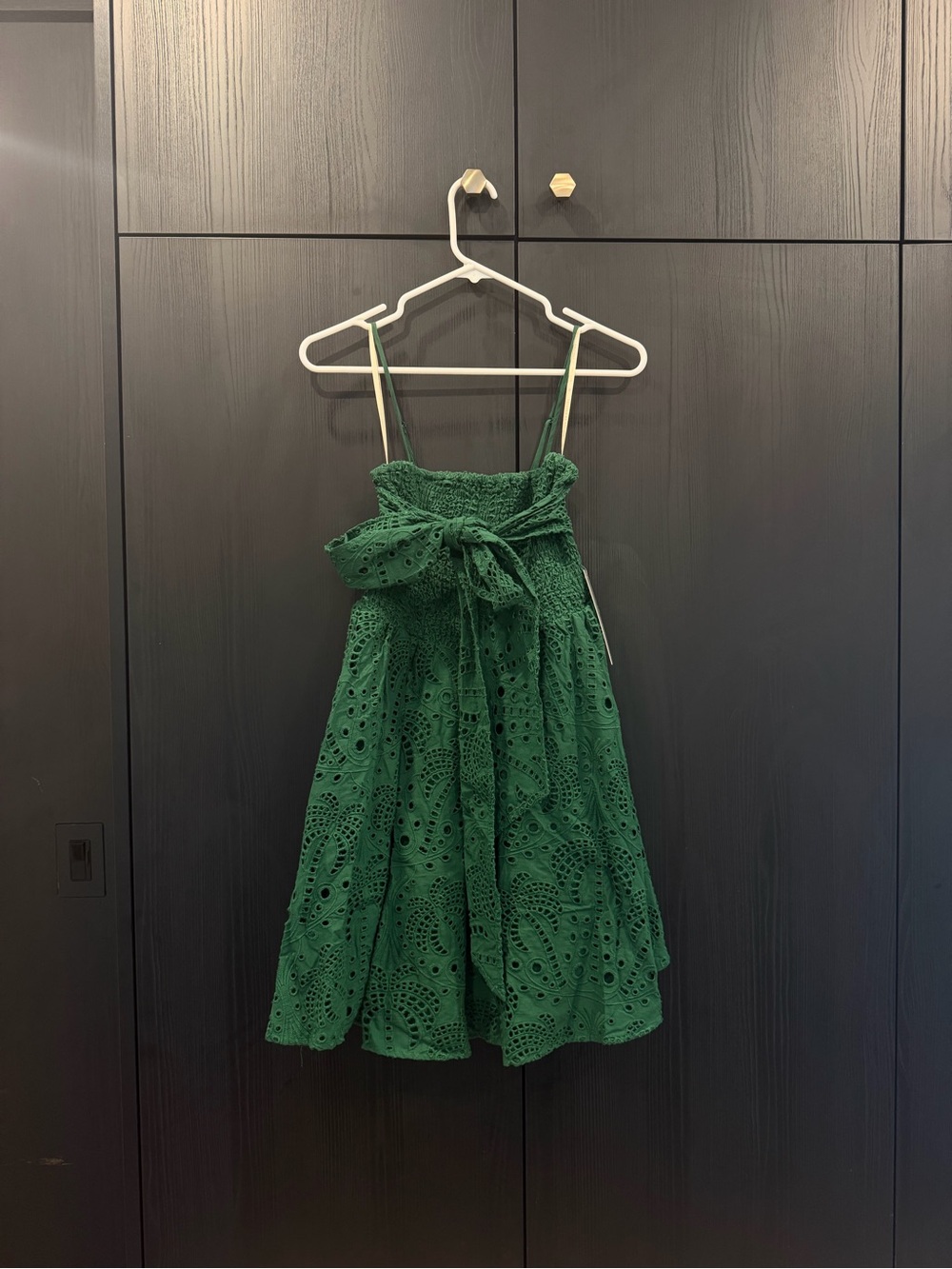 FARM Rio Emerald Green Eyelet Tie-Front Girls Dress